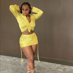 Yellow skirt and blouse set